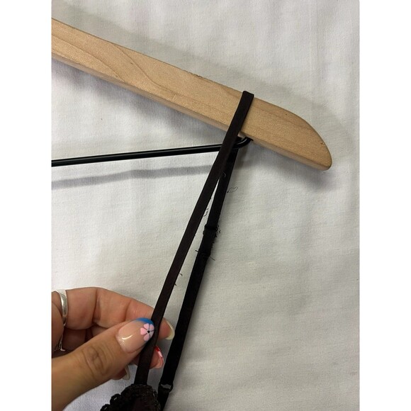 Y2K 2000s Esprit Brown Satin Beaded Sequin Boho Fairy Grunge Cami Tank Top Large - Picture 14 of 14